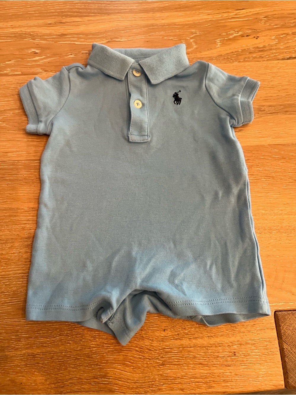 🩵🐟Ralph Lauren Baby Blue Polo Romper🩵🐟